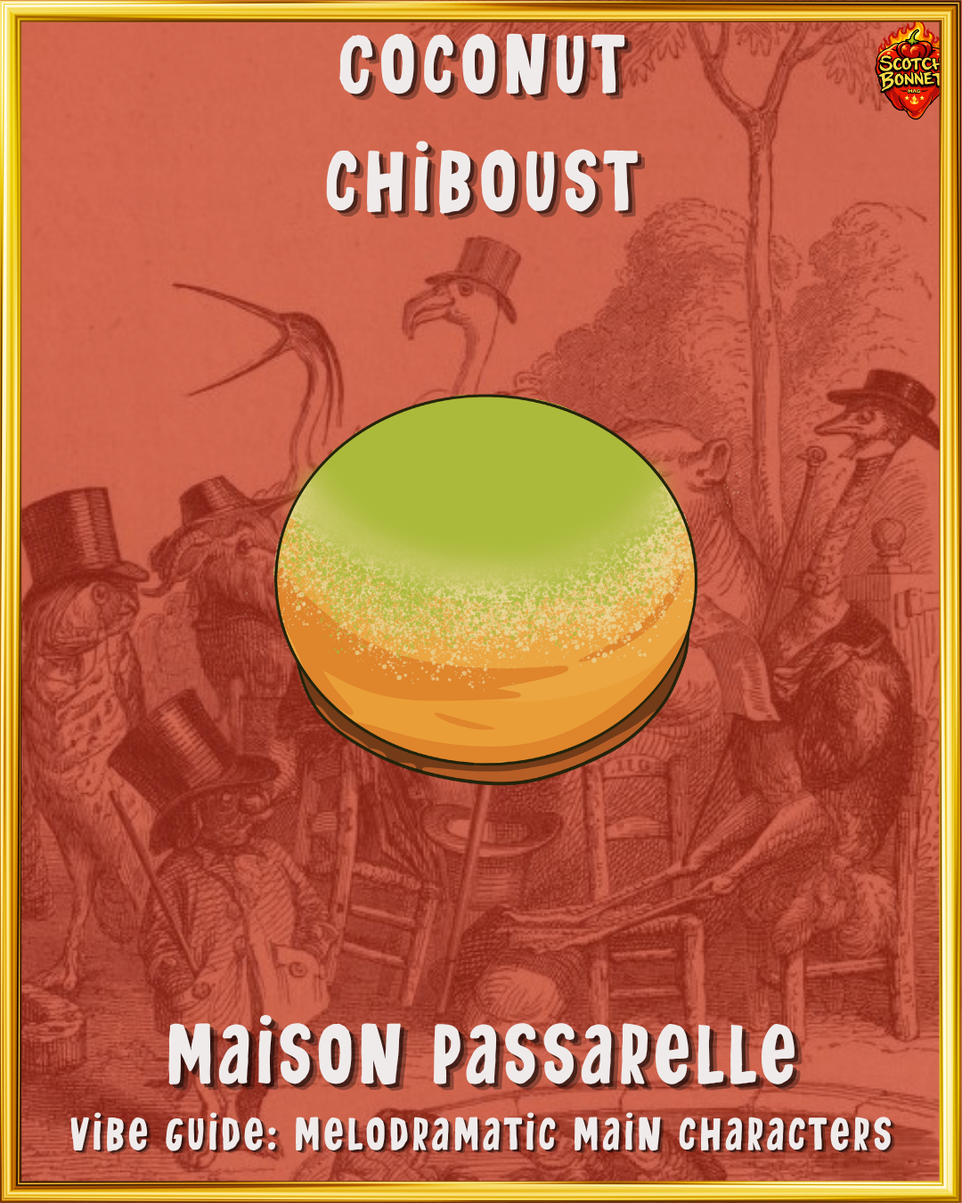 A circular chibout with green dust.