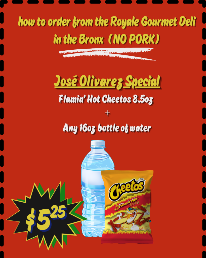 how to order from the Royale Gourmet Deli in the Bronx (no pork edition)
